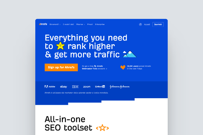 Ahrefs - Screenshot Homepage