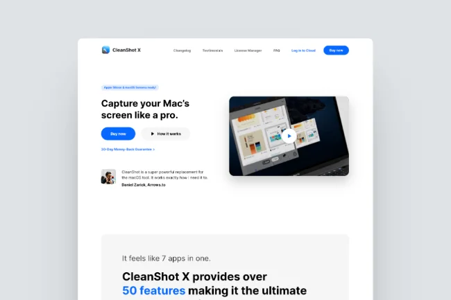 CleanShot X - Screenshot Homepage