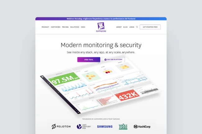 Datadog - Screenshot Homepage