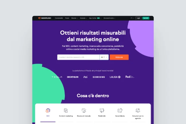 Semrush - Screenshot Homepage